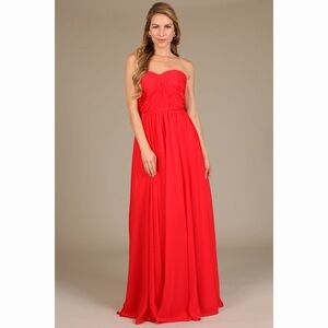1411 Red Pleated Dress